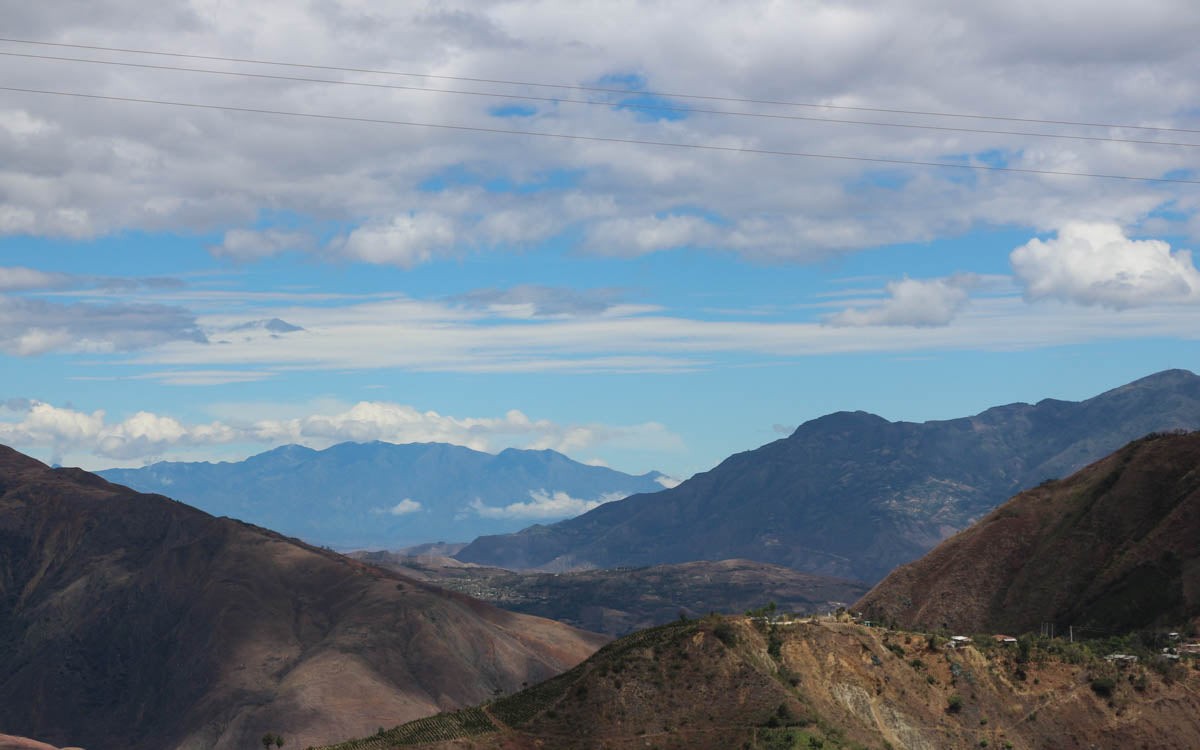 High mountain peaks seen from Buesaco, Nariño, Colombia